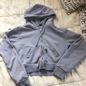 brandy melville crop zip hoodie